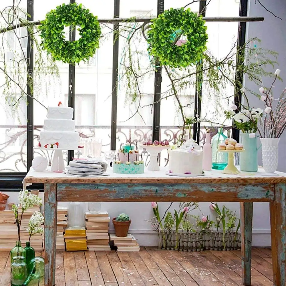 

Artificial Green plants Home decor Diy wreath wall door window pendant window decoration shooting props wedding party decoration