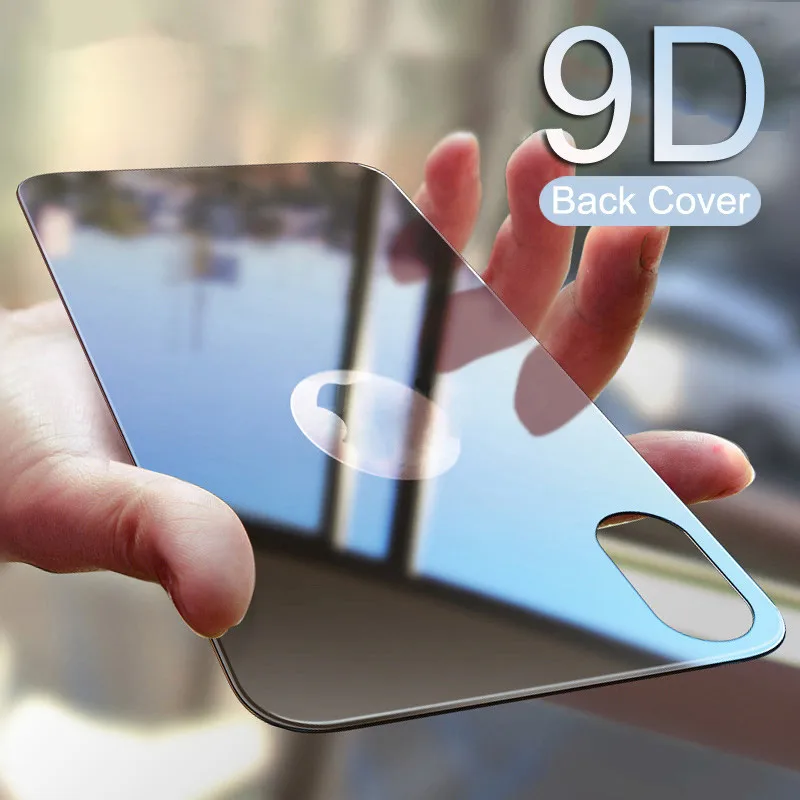 

9D Protective Back Tempered Glass For iPhone X XS MAX XR 12 11 Pro MAX 7 8 Plus Full Cover Screen Protector Film Black White