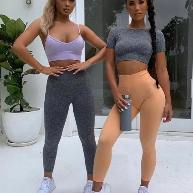 Бесшовный спортивный комплект ювелирных изделий для женщин синий 2 шт.