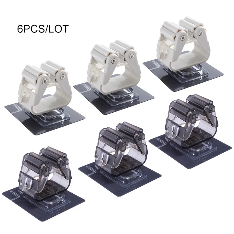 6pcs 8 шт./лот подставка для швабры держатель настенный метла вешалка для хранения вешалок Швабра клей крюк кухня ванная комната аксессуары инструменты - Цвет: 6pcs