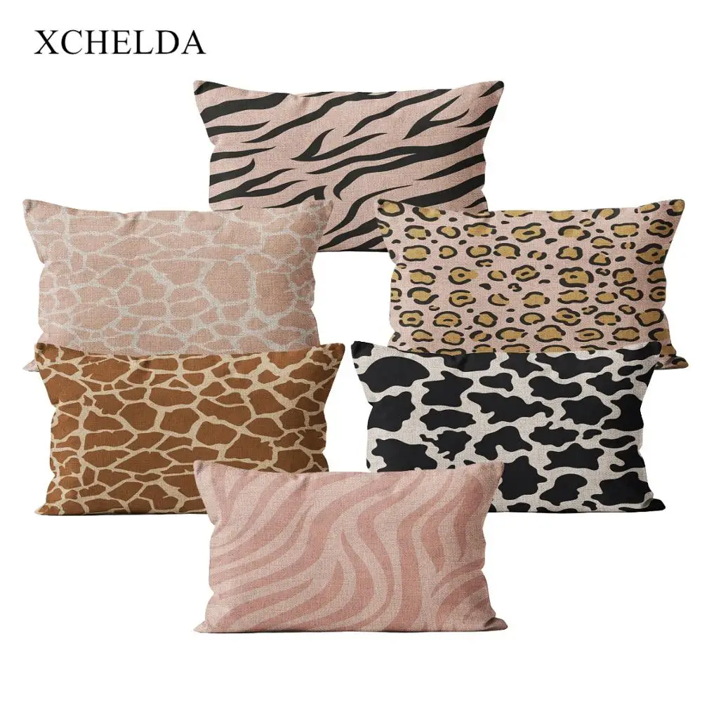 Шкуру животного узорчатый чехол скандинавский Стиль декоративные 30*50 льняная