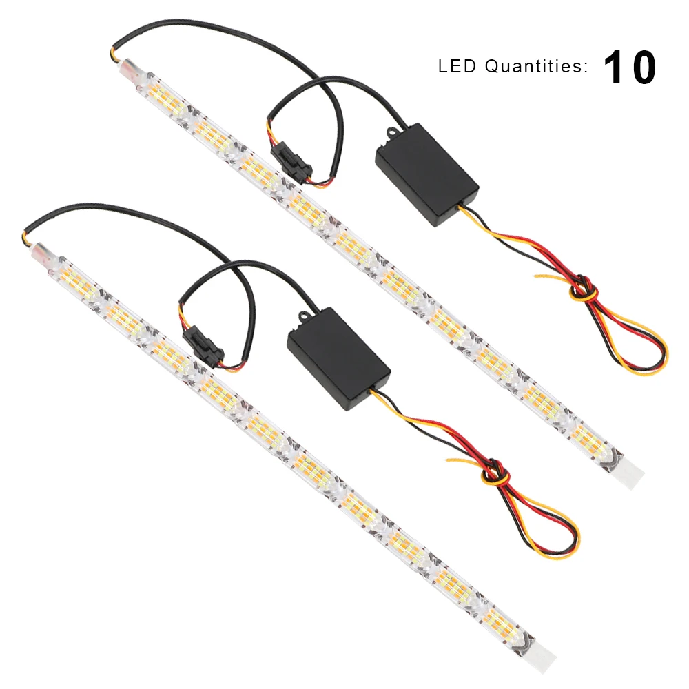 10LED FORAUTO 2 Шт Автомобильные гибкие фары светодиодный дневные ходовые полосы света Кристальные глаза поток сигнала поворота автомобиля DRL дневная лампа автомобиля-Стайлинг - Испускаемый цвет: 10LED