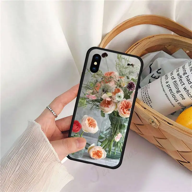 

Elegant Pink Purple Peony Flower Phone Case for iPhone 11 12 pro XS MAX 8 7 6 6S Plus X 5S SE 2020 XR
