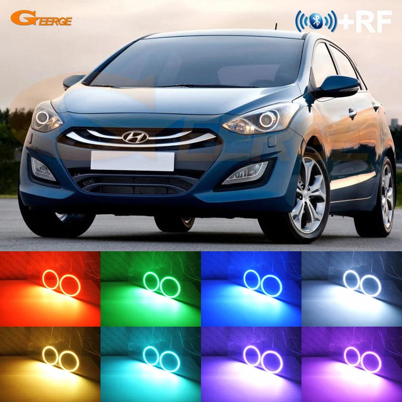 Для HYUNDAI I30 GD 2011-2016 проектор фар RF Дистанционное Bluetooth приложение многоцветный