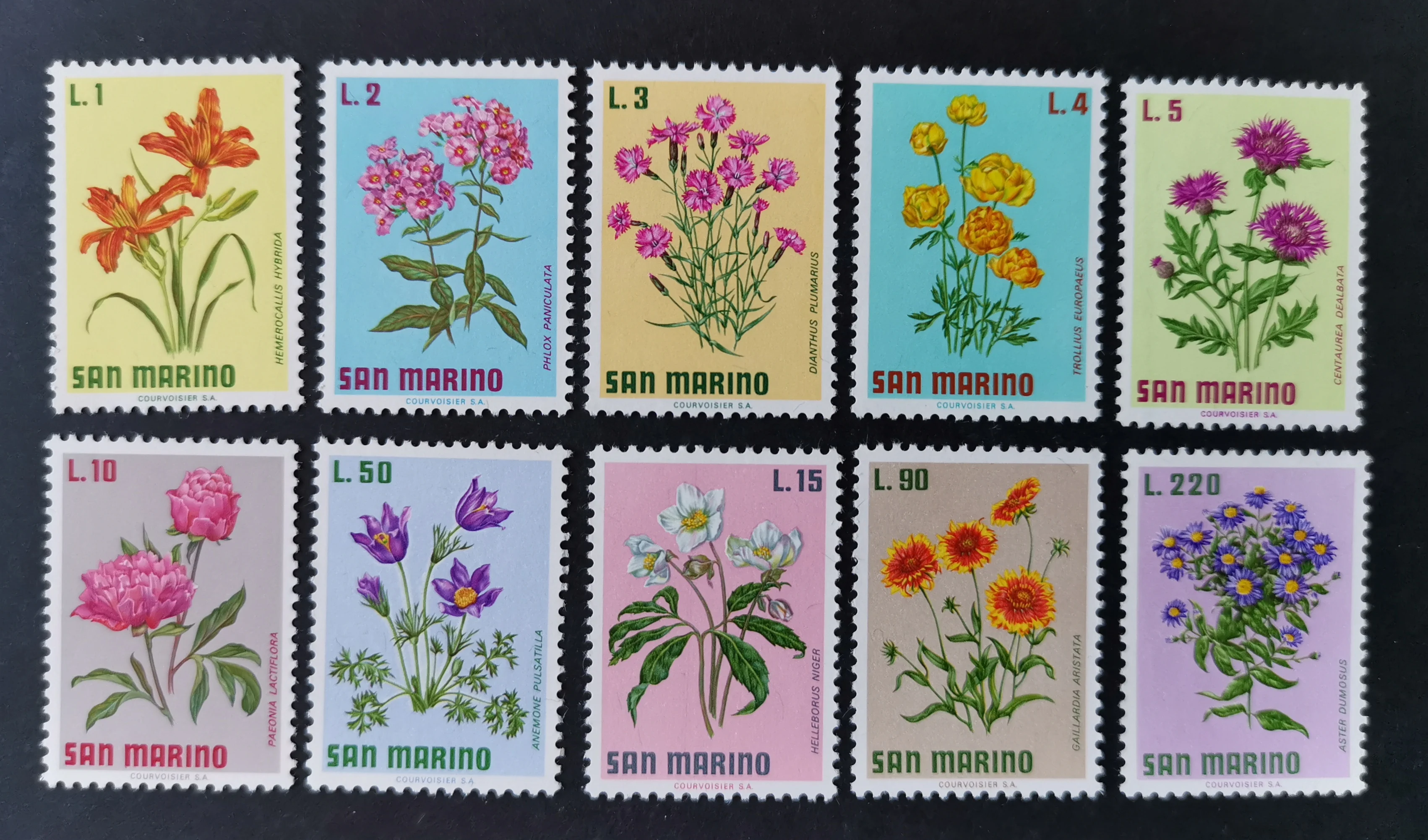 

10Pcs/Set New San Marino Post Stamp 1971 Plant All Kinds of Flowers Stamps MNH