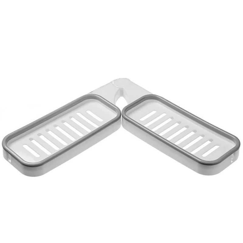 

Bathroom Corner Punch-Free Rack, 180 Degree Rotating Corner Shelf Shower Storage Wall Holder with Suction Cup