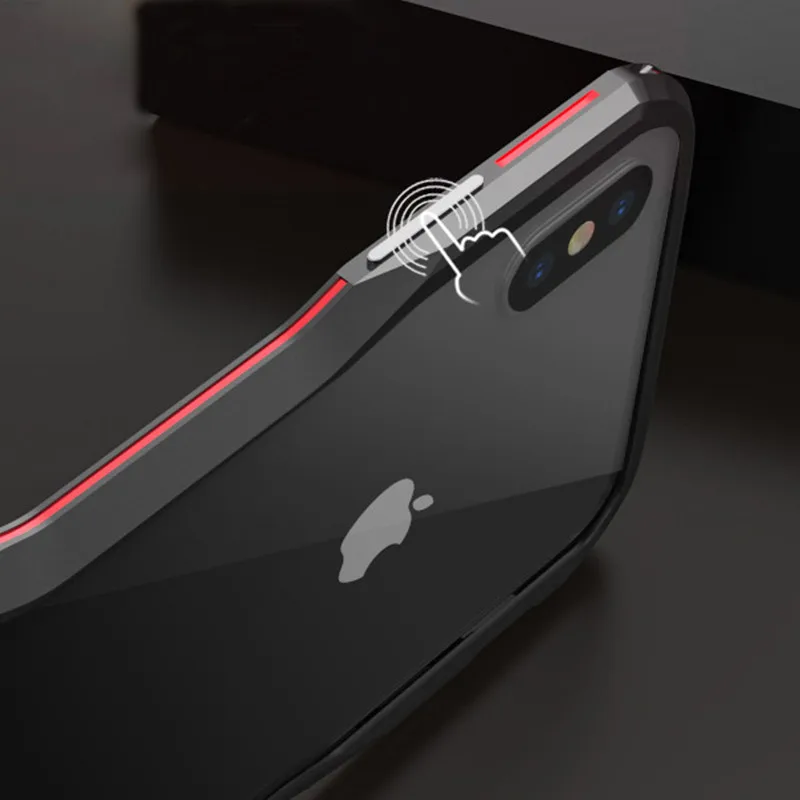 Роскошный Металлический Чехол бампер для iPhone XS чехол с алюминиевой рамкой