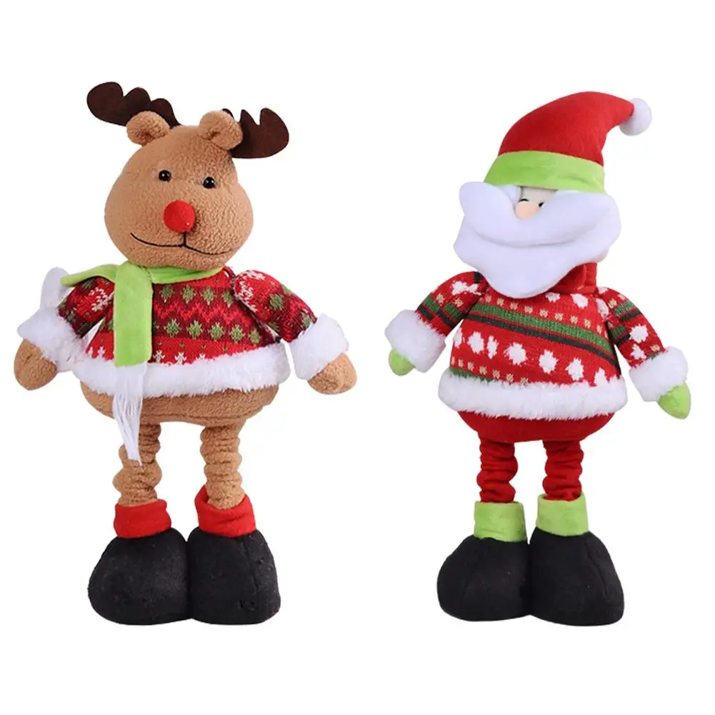 

Рождественская плюшевая кукла, Рождественский праздничный декор, плюшевая стоячая кукла с растягивающимися ногами, инновационный снегови...