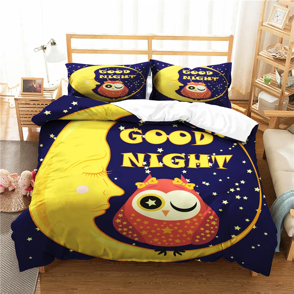 

3D Animal Owl Duvet Cover Set Bedding Set Home Bedding Set Twin Full Queen King Size Comforter Set Bed Set Dropshipping