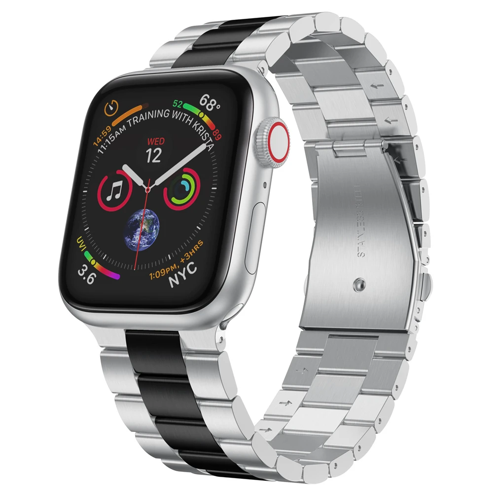 Ремешок для apple watch series 5 4 44 мм 40 браслет из нержавеющей стали iwatch 1/2/3 38 42 мм|Ремешки