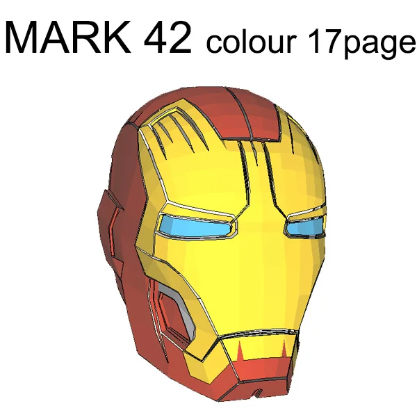 Mark 42 43 colour Железный человек DIY может носить шлем 1:1 Бумажная модель нужна ручная работа - Цвет: Mark 42 43 colour