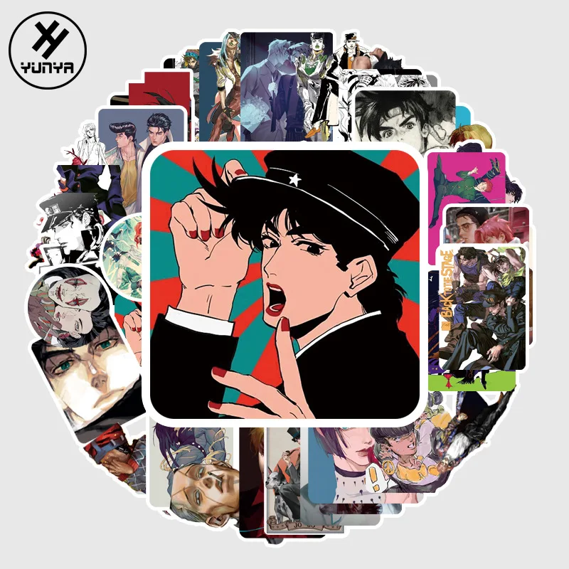 

53 шт./упак. JoJos странные приключения аниме наклейка s гитара ноутбук скейтборд багаж водонепроницаемый ПВХ граффити наклейка детская игрушк...