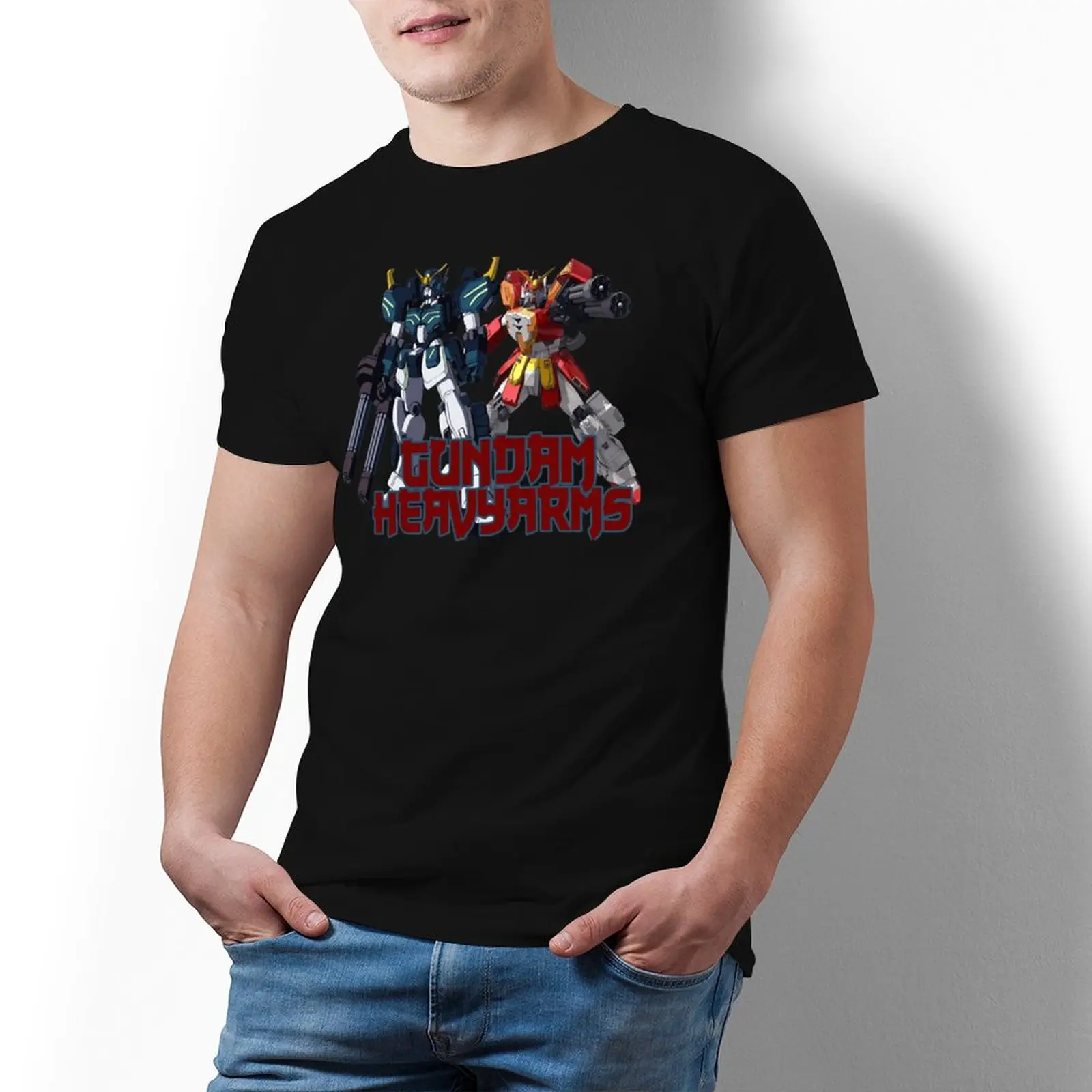 

Bandai Gundam XXXG-01H2 Heavyarms Gundam T Shirt Anime 100 Cotton Man T-Shirt Oversized Graphic Tee Shirt Funny