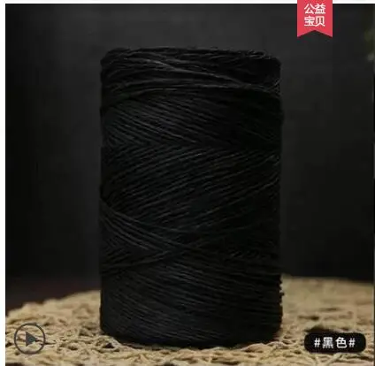 black 500 г/рулон ручного вязания пряжа соломенные из пальмового волокна веревка мягкая пряжа для вязания крючком пряжа для ручной работы летняя шляпа материал поставщик - Цвет: black