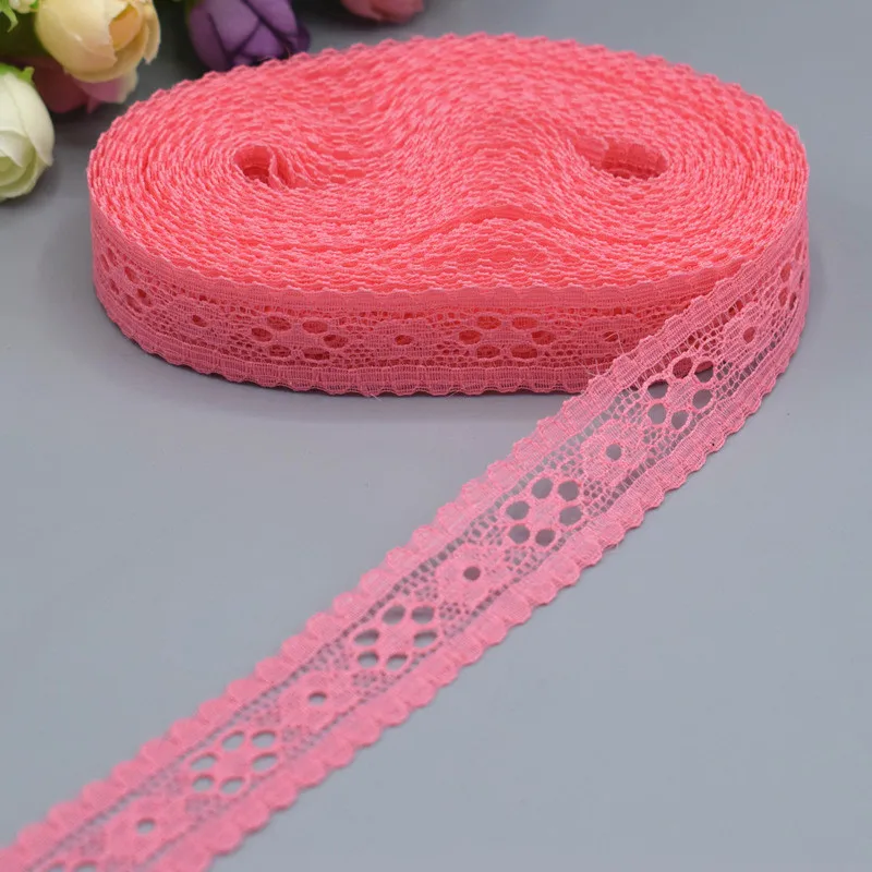 watermelon red 10 ярдов одежды ткань шитья и вышивки цвета слоновой кости черный Обрезной хлопок вязать кружева тканые ручной работы ремесло - Цвет: watermelon red