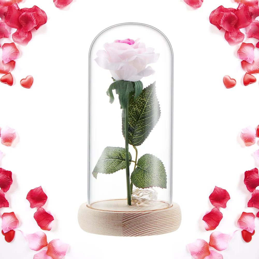 Красивая Светодиодная лампа с розами настольная цветком ночник романтическая на