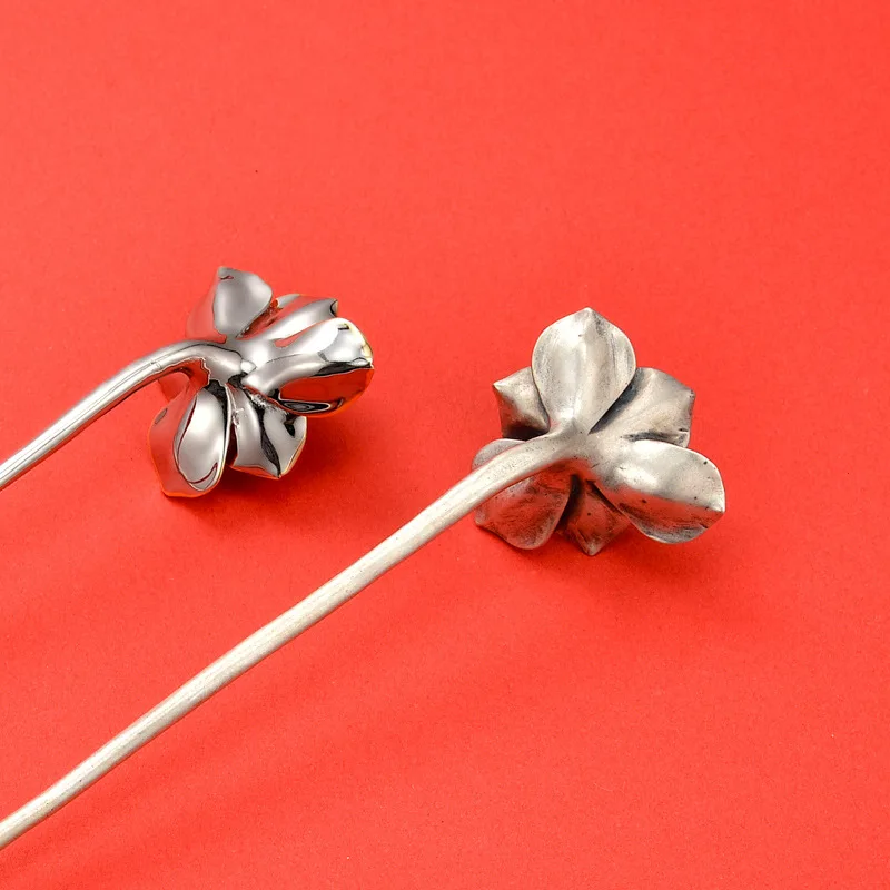 Заколки для волос в виде лотоса из стерлингового серебра 925 пробы китайская