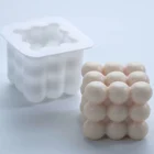 3D вогнутая Сфера, волшебный куб, форма для пузырьков, антипригарная форма для выпечки, форма для квадратных свечей, воска, силиконовая форма сделай сам, форма для мыла ручной работы