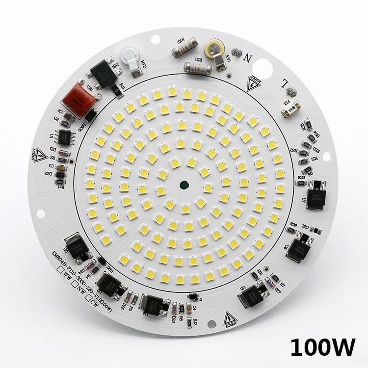 100W Высококлассный светильник 100 Вт 150 Вт 200 Вт Высокоплотный умный IC чип светодиодный круглый чип COB лампа ac220в DOB прожектор светильник открытый светильник s - Испускаемый цвет: 100W