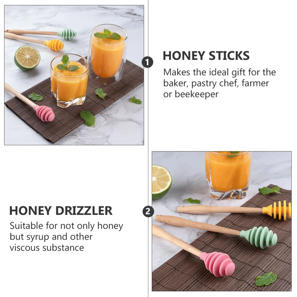 

1 Set 3 Pcs Silicone Honey Dippers Sticks Honey Stirrings (Assorted Color)