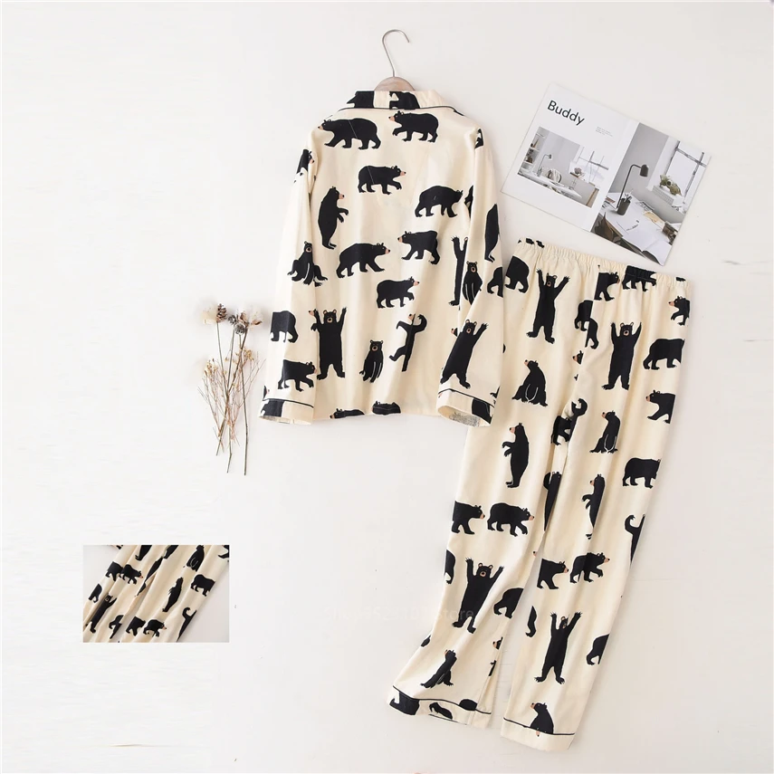 2021 принт с героями мультфильмов пижамы наборы для женщин 100% хлопок длинным