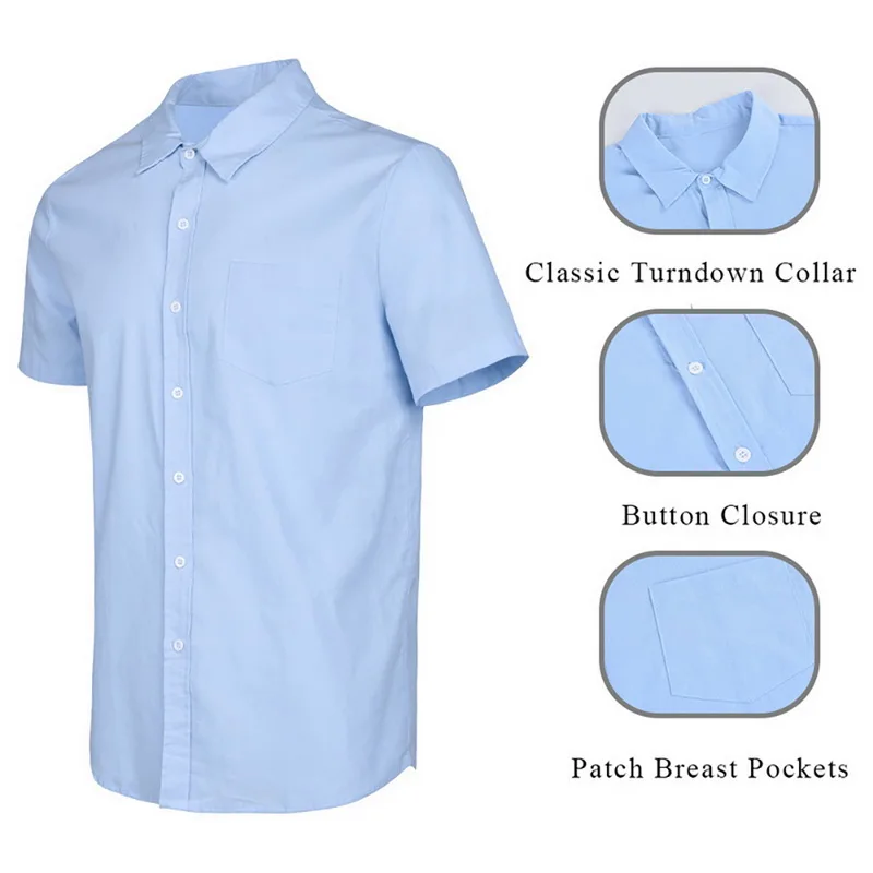 OEAK мужские рубашки свободного кроя в Кубинском стиле Guayabera льняные рубашки повседневные пляжные рубашки на пуговицах M-3XL свободные однотонные рубашки с длинным рукавом