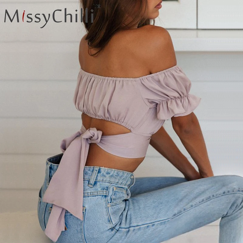 MissyChilli с открытыми плечами сексуальный белый фестиваль cami женский элегантный розовый праздник майка Летний без спинки вечерние клубный кроп-топ