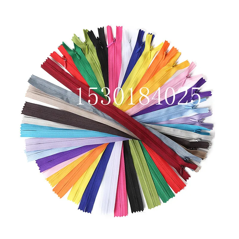 

50-100pcs Colorful Nylon 3# Closed End Invisible Zippers 12/16/20 inch ( 30/40/50cm ) Tailor Sewing Crafts 20 Color