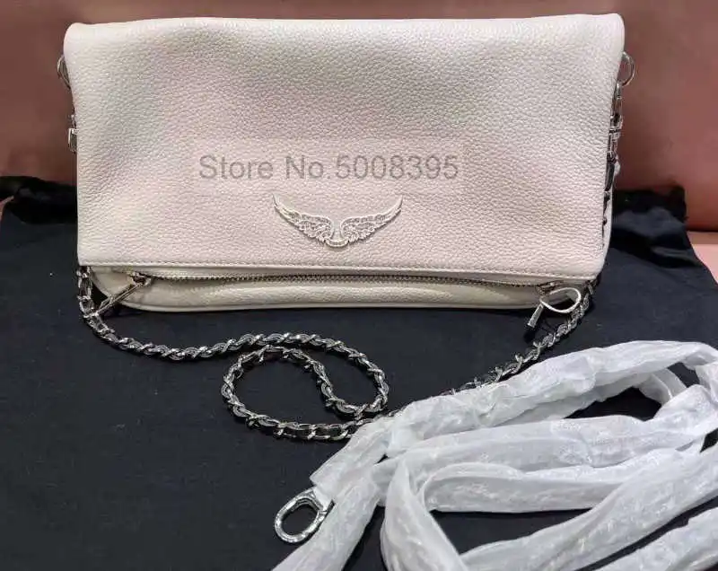 

2021 Women's BLACK Single Shoulder Bag Cross Fashion GEO Wings Decorated Chain Messenger BagS