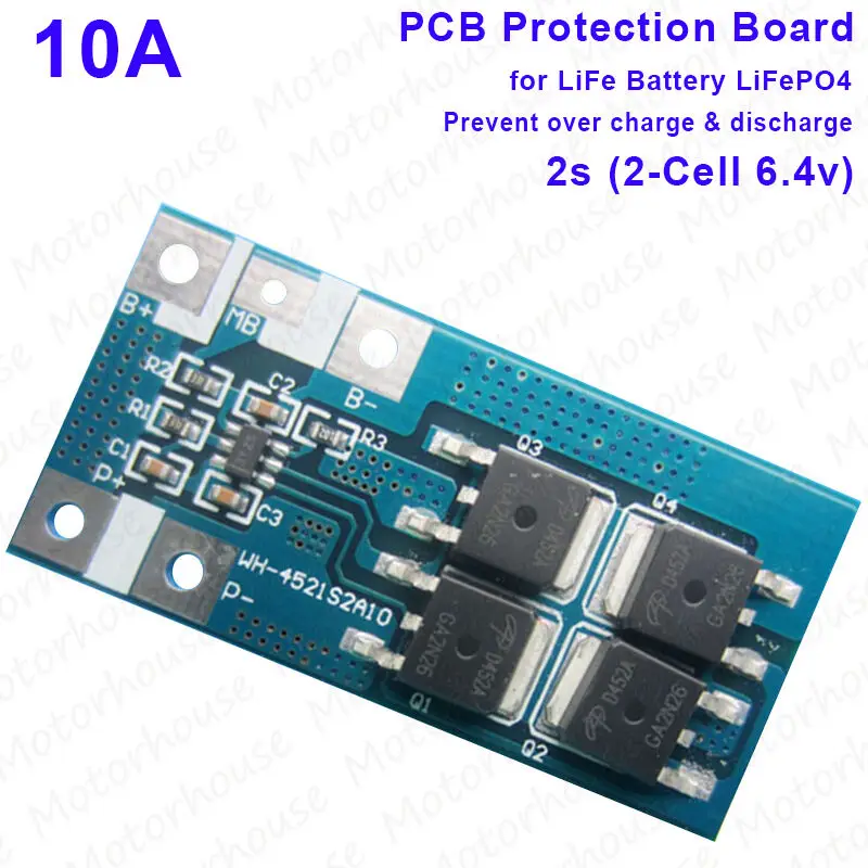 Плата BMS PCB PCM для защиты аккумулятора 6 4 В постоянного тока 10 А 2 упаковки LiFe LiFePO4 Cell