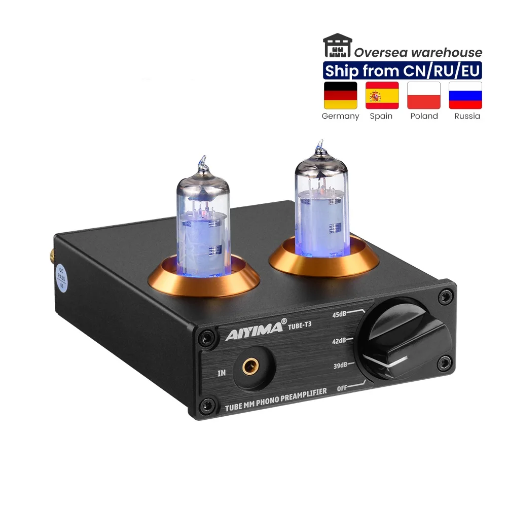 Estéreo de Alta Aiyima Alta Fidelidade Vácuo Tubo mm Fono Plataforma Giratória Pré-amplificador Fonógrafo Vinil Record Player Faça Você Mesmo 12v 6a2