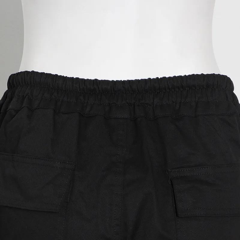 

2020 Winter New Fashion Temperament Dark Black Tie Band Contrast Stitching High Waist and Thin Waist Trousers