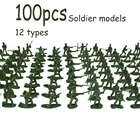 100 шт.компл. Классические мини-Военные солдаты, модели, игровой набор, настольное украшение, детская армейская игрушка, подарок, фигурки 3,8 см