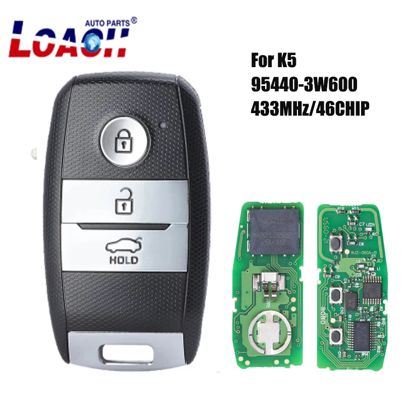 

3 Button 433MHz ID46 Chip Smart Remote Car Key Fob for Kia K5 Sportage Sorento 2014 P/N 95440-3W600