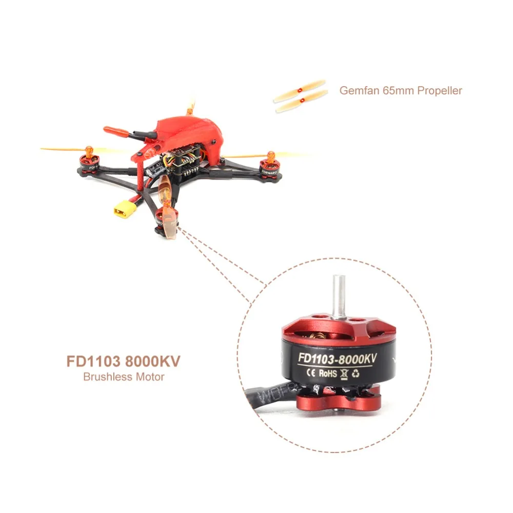 HGLRC зубочистка Parrot120 микро RC FPV гоночный Дрон с камерой PNP F411 2-4S управление полетом 13A 4в1 ESC 1103 кв мотор