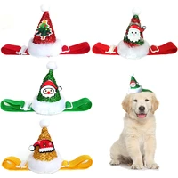2021 new christmas hat decoration dog hat elastic rope floral headband mesh glitter for small and medium dogs