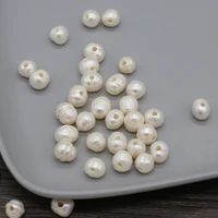 10pcs natural pearl pendant white nearly round big hole beads loose pearls for diy bracelet necklace jewelry accessories making
