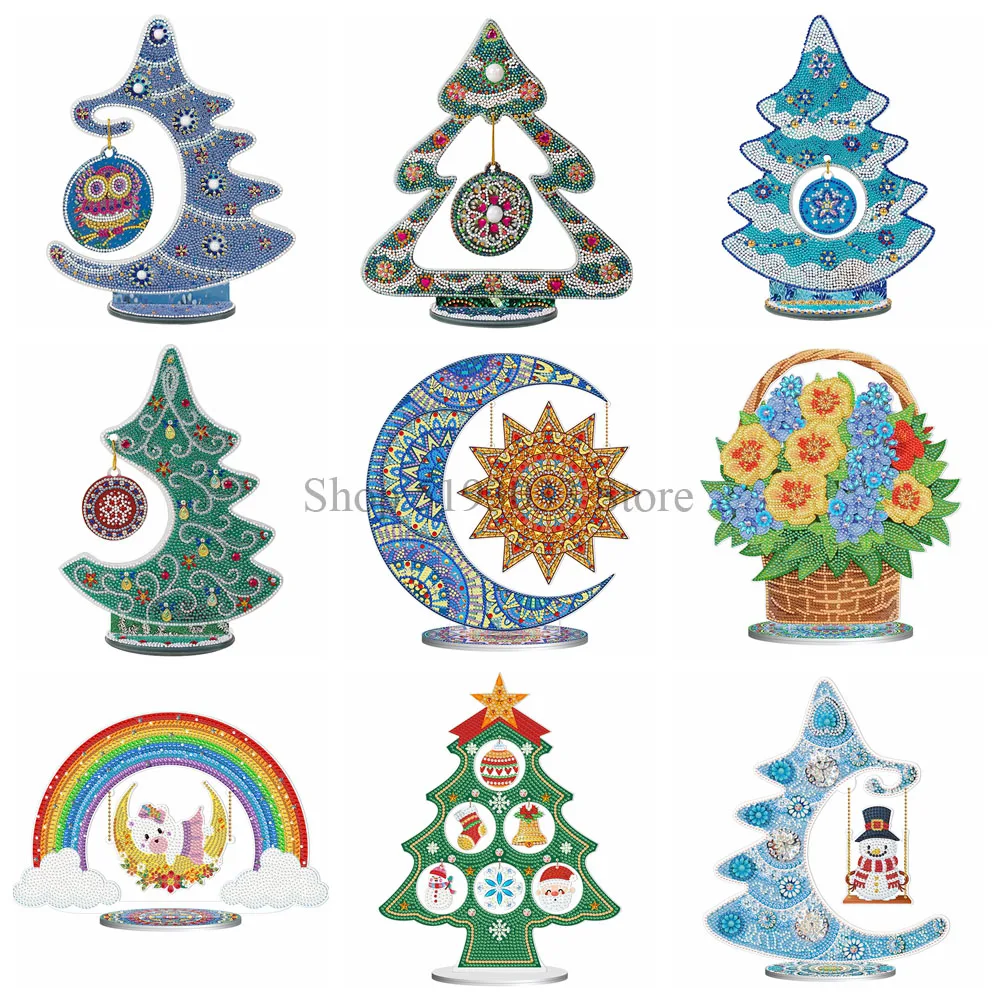5D DIY Diamond Painting Christmas Tree Craft Home Ornaments Resinstone Mosaic Christmas Decoration For Home 2020 Gifts