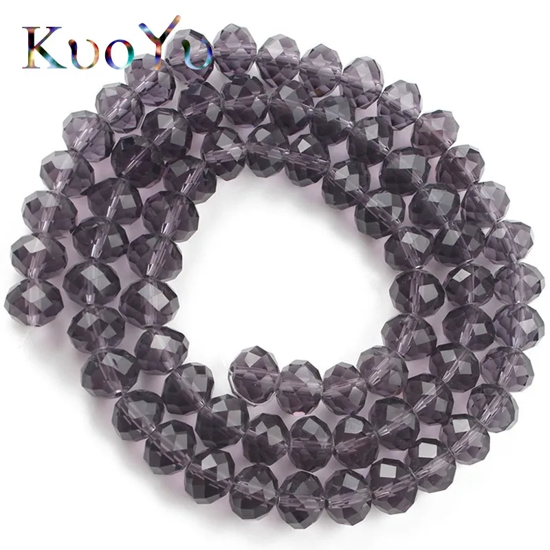 Wholesale Faceted Purple Crystal Glass Beads Rondelle Spacer Bead For Jewelry Making 4 6 8 10 12mm 15&quotInch DIY Bracelet Necklace |