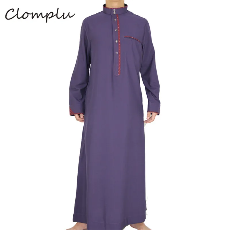 Clomplu 12 шт. jubba tobe мусульманский кафтан абайя Исламская, молитвенная одежда мужская повседневная дышащий с длинным рукавом случайные цвета