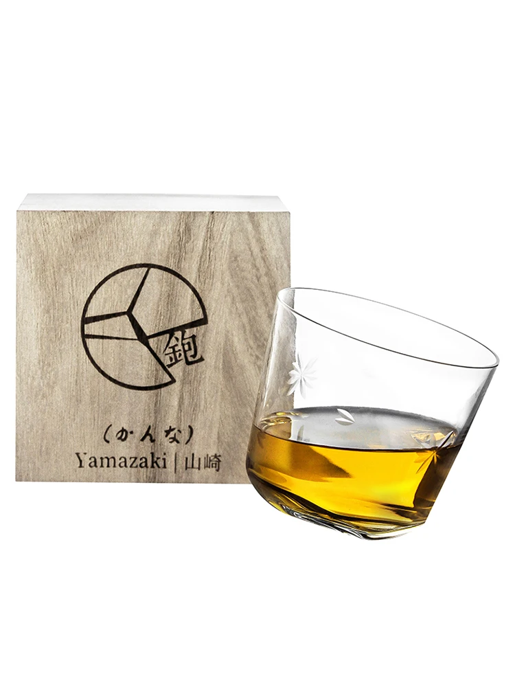 Japan YAMAZAKURA Art Creative Design Plane Whiskey Cup Edo Kiriko Irregular Askew Bottom XO Red Wine Whisky Rock Glass Gift Box | Дом и сад