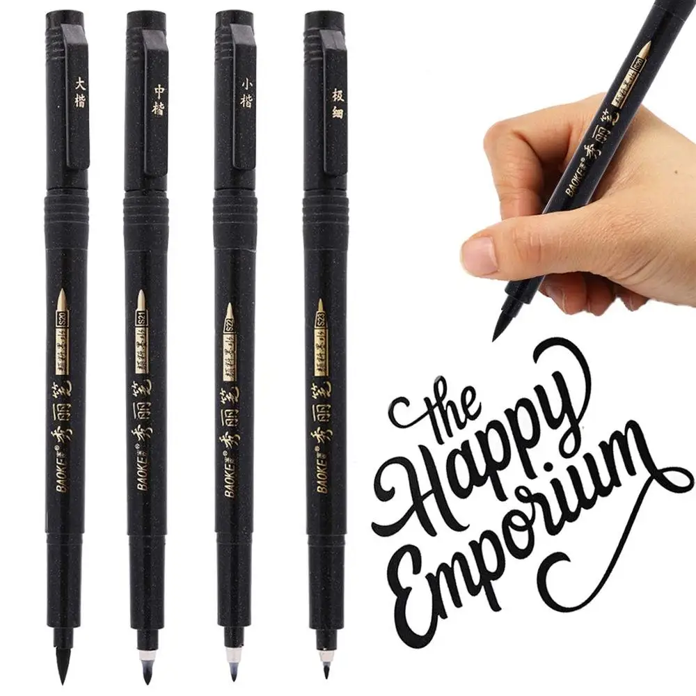 

4pcs Hand lettering Calligraphy pen set Drawing Signature designs Learning Extra Fine Brush Art supplies School teacher F806