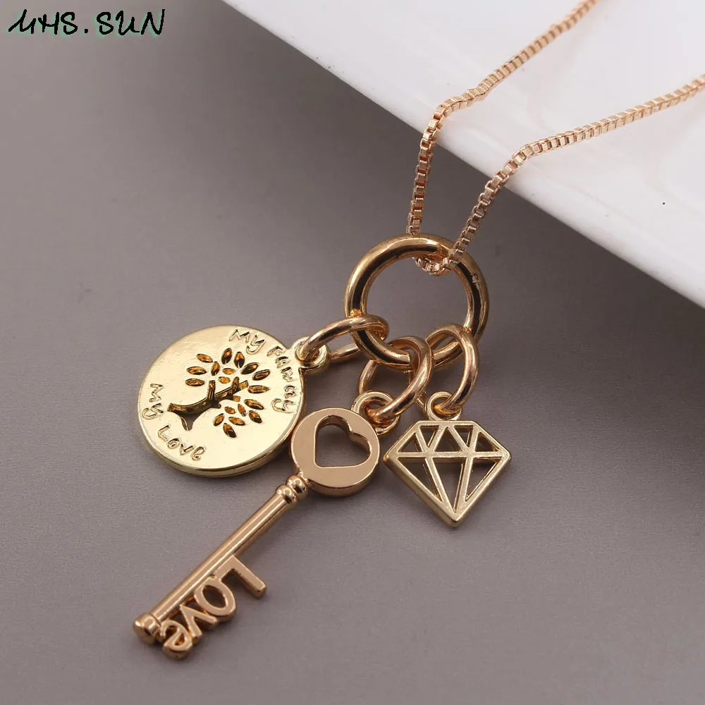 MHS.SUN 1 шт. милые детские Подвески на ожерелье с Фламинго/подвеска деревом жизни