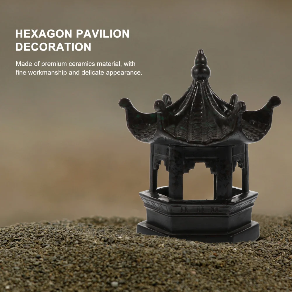

1pc Delicate Ceramic Pavilion Beautiful Simulation Pavilion Premium Home Decor