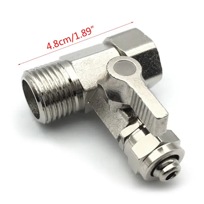 

1 PC Metal 1/2'' to 1/4'' Tee Adapter Valve Water Adapter with Shut-off Ball Tee Valve Tap Tee Connector Home Valve Repair Parts