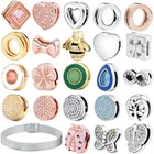 Модные серебряные бусины 925 пробы, ослепительные круглые скрепки, Подвески, подходят для оригинальных браслетов Pandora, reflexions, Женские Ювелирные изделия DIY