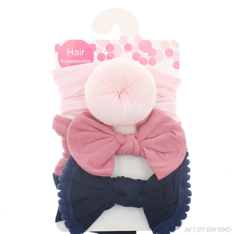 

3pcs/Set Nylon Headband Bow Headbands For Cute Kids Girls Hair Girls Turban Hairband Children Soft Cotton Headband D07 20
