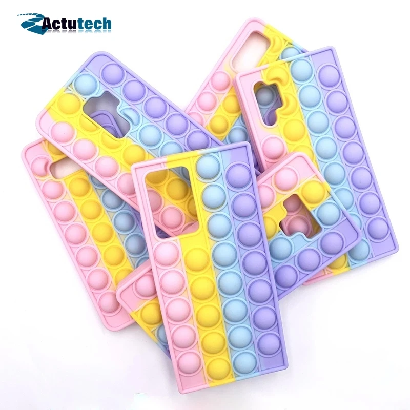 

Actutech Silicone Case for Samsung Galaxy A02S A02 A01 A11 A12 A21 A31 A51 A71 A32 A52 A72 A50S A70s Bubble Fidget Toys Case