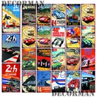 Металлическая жестяная вывеска для автомобиля DecorMan, 24 часа, Франция, Ле-Ман, настенное украшение для паба, клуба, VIP-номера, LTA-2036