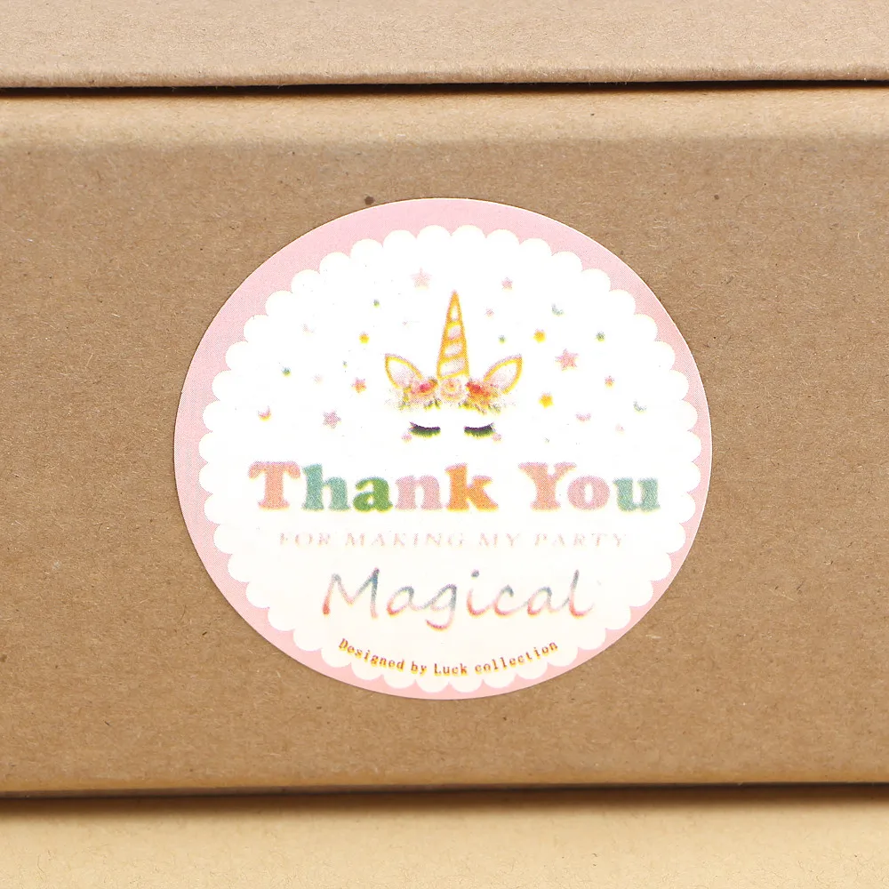 50Pcs/lot Cute Unicorn "Thank You Magical"Sticker Envelop Gift Packing Sealing Decorative Sticker Funny DIY Scrapbook Sticker